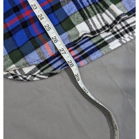 Madewell Size Small Flannel Top Womens Blue Plaid Shirt White Green LS Button - Picture 5 of 7